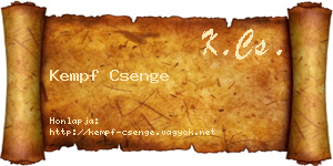 Kempf Csenge névjegykártya